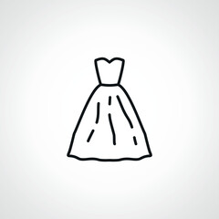 woman dress line icon. female dress web linear icon.