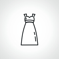woman dress line icon. female dress web linear icon.