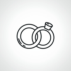 wedding rings line icon. wedding ring web linear icon.