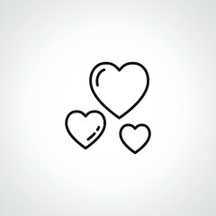 Heart line icon. hearts love web linear icon.