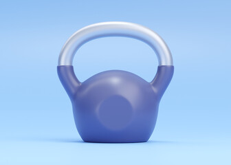 Kettlebell 3d render icon - weight illustration concept, strengh sport equipment for gym and fitness barbell
