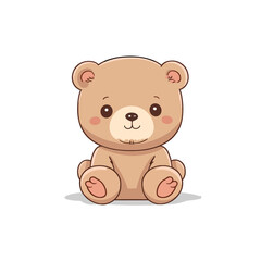 a cute brown teddy bear cartoon