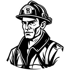 Firefighter in vector design