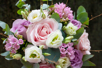 wedding bouquet with roses.