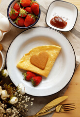 Classic French Crepes, thin European pancakes
