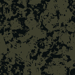 Seamless texture with natural motif. Abstract background, trendy graphic surface design with grunge texture on dark field. Earthy, camouflage paint splatter print. Vector illustration.