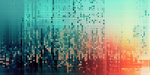 abstract colorful sound wave technology background, music equalizer concept. Marketing and Advertising, light colours, binary digits, minimal background, Generative AI