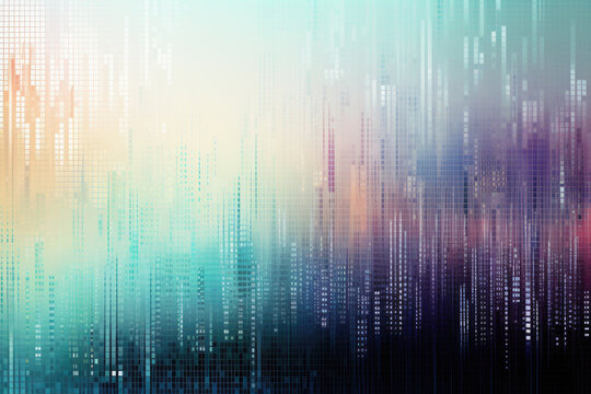 Abstract Technology Background with Digital Data Stream. Futuristic Technology Background. Marketing and Advertising, light colours, binary digits, minimal background, Generative AI