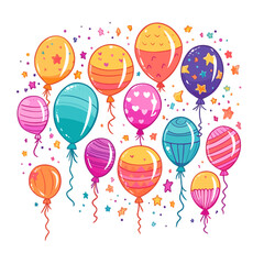 illustration of various colorful balloons