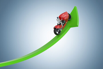 Fototapeta premium Technology for business opportunity with robot with growth graph