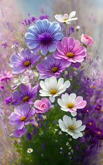 pink flowers in the water, nature, purple, plant, spring, AI generated