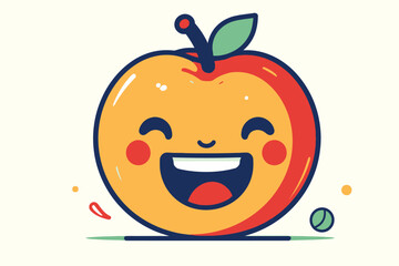 Obraz premium smiling face of an apple illustration