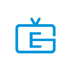 E letter channel television logo design