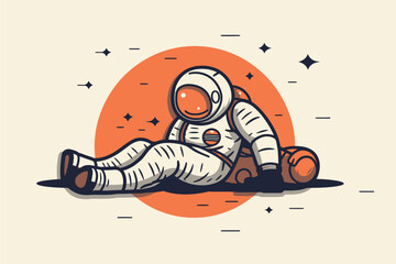 astronaut mascot illustration