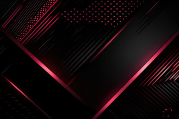 Black pink abstract modern background for design. Dark. Geometric shape. Diagonal lines, stripes. Triangles. Gradient. Generative AI