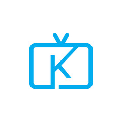 K letter channel television logo design