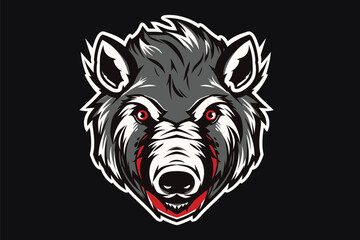 illustration of a pig face mascot logo