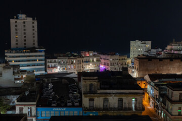 Night view of Havana's neighborhoods from the rooftops