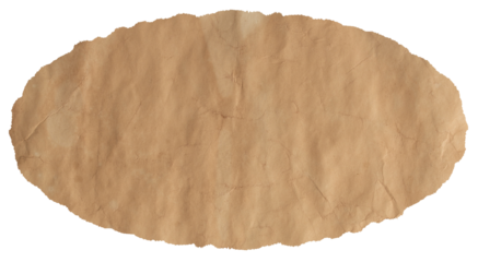 isolated photo of old blank brown grunge paper oval banner