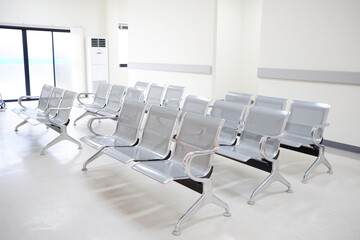 Chairs waiting to see a doctor in a hospital