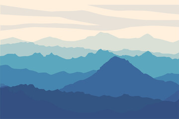 Mountain landscape background flat design