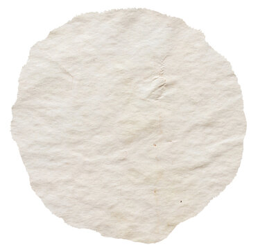 isolated photo of old blank white grunge paper circle banner