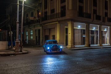 Night view of Havana's neighborhoods in Cuba