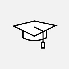 Graduation Cap Icon. Pass or Success Vector, Sign and Symbol for Design, Presentation, Website or Apps Elements. 