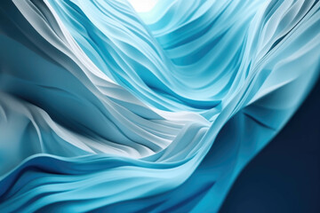 abstract background with smooth wavy lines in blue colors. a creative abstract background blue and light blue and white. Generative AI