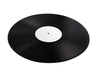 Black vinyl record transparent background