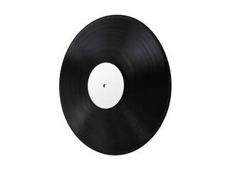 Black vinyl record transparent background