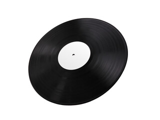 Black vinyl record transparent background