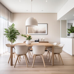 Living Room Kitchen Bedroom Interior Design mock up Modern Furniture 