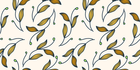 Exotic Seamless Floral Pattern with Vintage Style. Hand Drawn Flower Motif for Fashion, Wallpaper, Wrapping Paper, Background, Fabric, Textile, Apparel, and Card Design