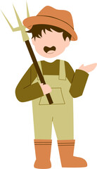 Kid gardening Illustration, kid planting tree, earth day Illustration 