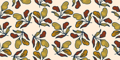 Exotic Seamless Floral Pattern with Vintage Style. Hand Drawn Flower Motif for Fashion, Wallpaper, Wrapping Paper, Background, Fabric, Textile, Apparel, and Card Design