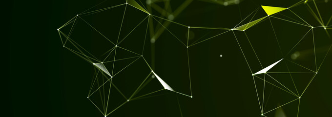 Abstract digital communication points. Technological background. Network connection structure. Color plexus effect. 3D