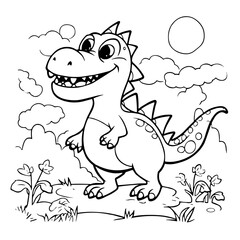 Coloring for children little dinosaur 