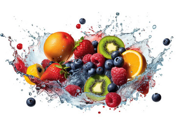 Fototapeta na wymiar Berries and fruits, created with generative AI tools.