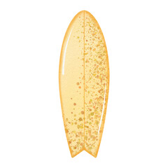 Yellow surfboard watercolor .	
