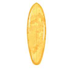 Yellow surfboard watercolor .	