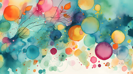 A playful and whimsical watercolor background, with splashes of bright colors and spontaneous brushwork, injecting a sense of fun and liveliness into graphic design projects. Generative AI