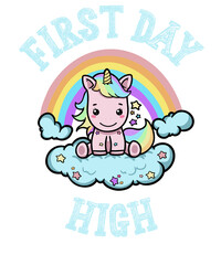 Back To School Kawaii Unicorn First Day High