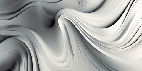 Obraz premium abstract background with wavy lines in gray and white colors. wave swirl white abstract background. Generative AI