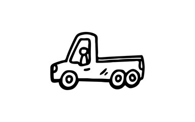 Fototapeta premium TRUCK doodle illustration hand drawn for template design 