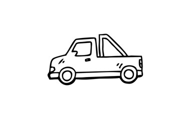 TRUCK doodle illustration hand drawn for template design 