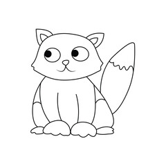 Cat coloring page for kids illustration art