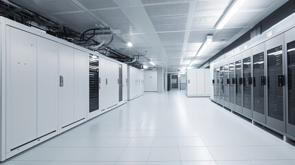 Data server center background, digital hosting, white space