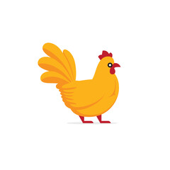 Chicken character is isolated on white background