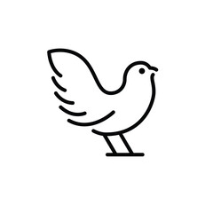 bird line drawing isolated on white background